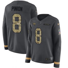 Wholesale Cheap Nike Buccaneers #8 Bradley Pinion Anthracite Salute to Service Women\'s Stitched NFL Limited Therma Long Sleeve Jersey