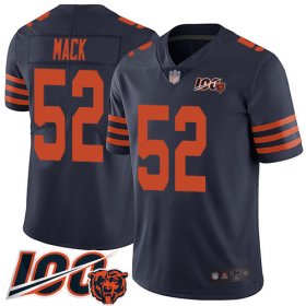 Wholesale Cheap Nike Bears #52 Khalil Mack Navy Blue Alternate Men\'s Stitched NFL 100th Season Vapor Limited Jersey