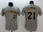 Wholesale Cheap Pirates #21 Roberto Clemente Grey Flexbase Authentic Collection Stitched MLB Jersey