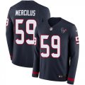 Wholesale Cheap Nike Texans #59 Whitney Mercilus Navy Blue Team Color Men's Stitched NFL Limited Therma Long Sleeve Jersey
