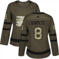 Wholesale Cheap Adidas Flyers #8 Dave Schultz Green Salute to Service Women's Stitched NHL Jersey