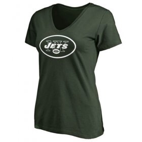 Wholesale Cheap Women\'s New York Jets Pro Line Primary Team Logo Slim Fit T-Shirt Green