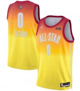 Cheap Men's 2023 All-Star #0 Jayson Tatum Orange Game Swingman Stitched Basketball Jersey