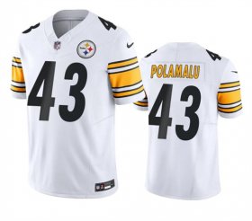 Cheap Men\'s Pittsburgh Steelers #43 Troy Polamalu White 2023 F.U.S.E. Vapor Untouchable Color Rish Limited Football Stitched Jersey
