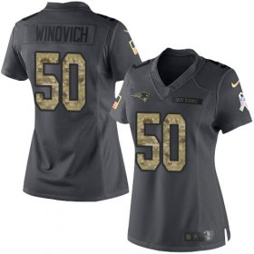 Wholesale Cheap Nike Patriots #50 Chase Winovich Black Women\'s Stitched NFL Limited 2016 Salute to Service Jersey
