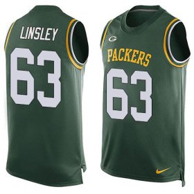 Wholesale Cheap Nike Packers #63 Corey Linsley Green Team Color Men\'s Stitched NFL Limited Tank Top Jersey