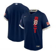 Wholesale Cheap Men's Detroit Tigers Blank 2021 Navy All-Star Cool Base Stitched MLB Jersey