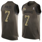Wholesale Cheap Nike Jaguars #7 Nick Foles Green Men's Stitched NFL Limited Salute To Service Tank Top Jersey