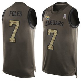 Wholesale Cheap Nike Jaguars #7 Nick Foles Green Men\'s Stitched NFL Limited Salute To Service Tank Top Jersey