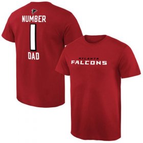 Wholesale Cheap Men\'s Atlanta Falcons Pro Line College Number 1 Dad T-Shirt Red