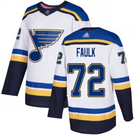 Wholesale Cheap Adidas Blues #72 Justin Faulk White Road Authentic Stitched NHL Jersey