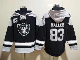 Wholesale Cheap Men\'s Las Vegas Raiders #83 Darren Waller NEW Black Pocket Stitched NFL Pullover Hoodie