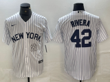 Cheap Men's New York Yankees #42 Mariano Rivera White 2024 Cool Base Stitched Jersey