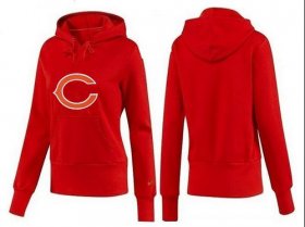 Wholesale Cheap Women\'s Chicago Bears Logo Pullover Hoodie Red