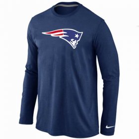 Wholesale Cheap Nike New England Patriots Logo Long Sleeve T-Shirt Dark Blue