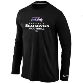 Wholesale Cheap Nike Seattle Seahawks Critical Victory Long Sleeve T-Shirt Black