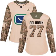 Wholesale Cheap Adidas Canucks #77 Nikolay Goldobin Camo Authentic 2017 Veterans Day Women's Stitched NHL Jersey