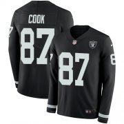 Wholesale Cheap Nike Raiders #87 Jared Cook Black Team Color Men's Stitched NFL Limited Therma Long Sleeve Jersey