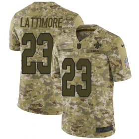 Wholesale Cheap Nike Saints #23 Marshon Lattimore Camo Men\'s Stitched NFL Limited 2018 Salute To Service Jersey