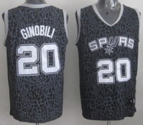 Wholesale Cheap San Antonio Spurs #20 Manu Ginobili Black Leopard Print Fashion Jersey