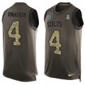 Wholesale Cheap Nike Colts #4 Adam Vinatieri Green Men's Stitched NFL Limited Salute To Service Tank Top Jersey