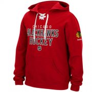 Wholesale Cheap Chicago Blackhawks Reebok Stitch Em Up Lace Hoodie Red