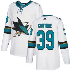 Wholesale Cheap Adidas Sharks #39 Logan Couture White Road Authentic Stitched Youth NHL Jersey