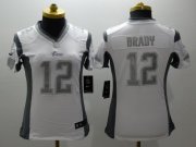Wholesale Cheap Nike Patriots #12 Tom Brady White Women's Stitched NFL Limited Platinum Jersey