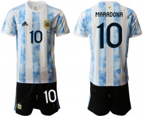 Wholesale Cheap Men 2020-2021 Season National team Argentina home white 10 Soccer Jersey1