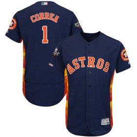 Wholesale Cheap Astros #1 Carlos Correa Navy Blue Flexbase Authentic Collection 2019 World Series Bound Stitched MLB Jersey