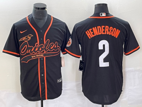 Wholesale Cheap Men\'s Baltimore Orioles #2 Gunnar Henderson Black Cool Base Stitched Baseball Jersey