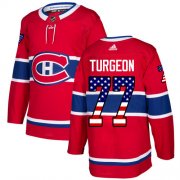 Wholesale Cheap Adidas Canadiens #77 Pierre Turgeon Red Home Authentic USA Flag Stitched NHL Jersey