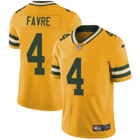 Wholesale Cheap Nike Packers #4 Brett Favre Yellow Men\'s Stitched NFL Limited Rush Jersey