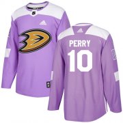Wholesale Cheap Adidas Ducks #10 Corey Perry Purple Authentic Fights Cancer Stitched NHL Jersey