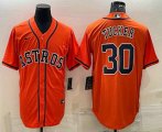 Wholesale Cheap Men's Houston Astros #30 Kyle Tucker Orange Stitched MLB Cool Base Nike Jersey