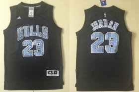 Wholesale Cheap Men\'s Chicago Bulls #23 Michael Jordan Black Diamond Stitched NBA Adidas Revolution 30 Swingman Jersey