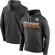 Wholesale Cheap Men's Miami Dolphins Nike Anthracite Sideline Circuit Pullover Performance Hoodie