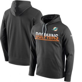 Wholesale Cheap Men\'s Miami Dolphins Nike Anthracite Sideline Circuit Pullover Performance Hoodie