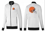 Wholesale Cheap NFL Cleveland Browns Team Logo Jacket White_3