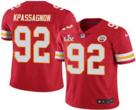 Wholesale Cheap Men\'s Kansas City Chiefs #92 Tanoh Kpassagnon Red 2021 Super Bowl LV Limited Stitched NFL Jersey