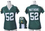 Wholesale Cheap Nike Packers #52 Clay Matthews Green Team Color Draft Him Name & Number Top Women's Stitched NFL Elite Jersey