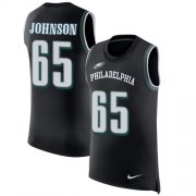 Wholesale Cheap Nike Eagles #65 Lane Johnson Black Alternate Men's Stitched NFL Limited Rush Tank Top Jersey