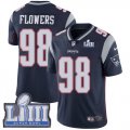 Wholesale Cheap Nike Patriots #98 Trey Flowers Navy Blue Team Color Super Bowl LIII Bound Youth Stitched NFL Vapor Untouchable Limited Jersey