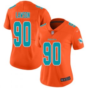 Wholesale Cheap Nike Dolphins #90 Shaq Lawson Orange Women\'s Stitched NFL Limited Inverted Legend Jersey