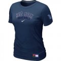 Wholesale Cheap Women's Boston Red Sox Nike Short Sleeve Practice MLB T-Shirt Midnight Blue