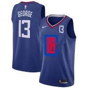 Wholesale Cheap Clippers 13 Paul George Blue Nike City Edition Number Swingman Jersey
