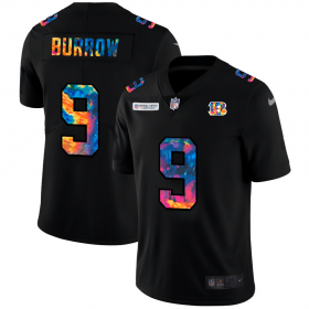 Cheap Cincinnati Bengals #9 Joe Burrow Men\'s Nike Multi-Color Black 2020 NFL Crucial Catch Vapor Untouchable Limited Jersey