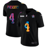 Cheap Dallas Cowboys #4 Dak Prescott Men's Nike Multi-Color Black 2020 NFL Crucial Catch Vapor Untouchable Limited Jersey