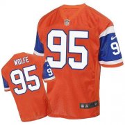 Wholesale Cheap Nike Broncos #95 Derek Wolfe Orange Throwback Men's Stitched NFL Elite Jersey