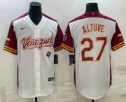 Cheap Men's Venezuela Baseball #27 Jose Altuve 2023 White World Baseball Classic Stitched Jersey